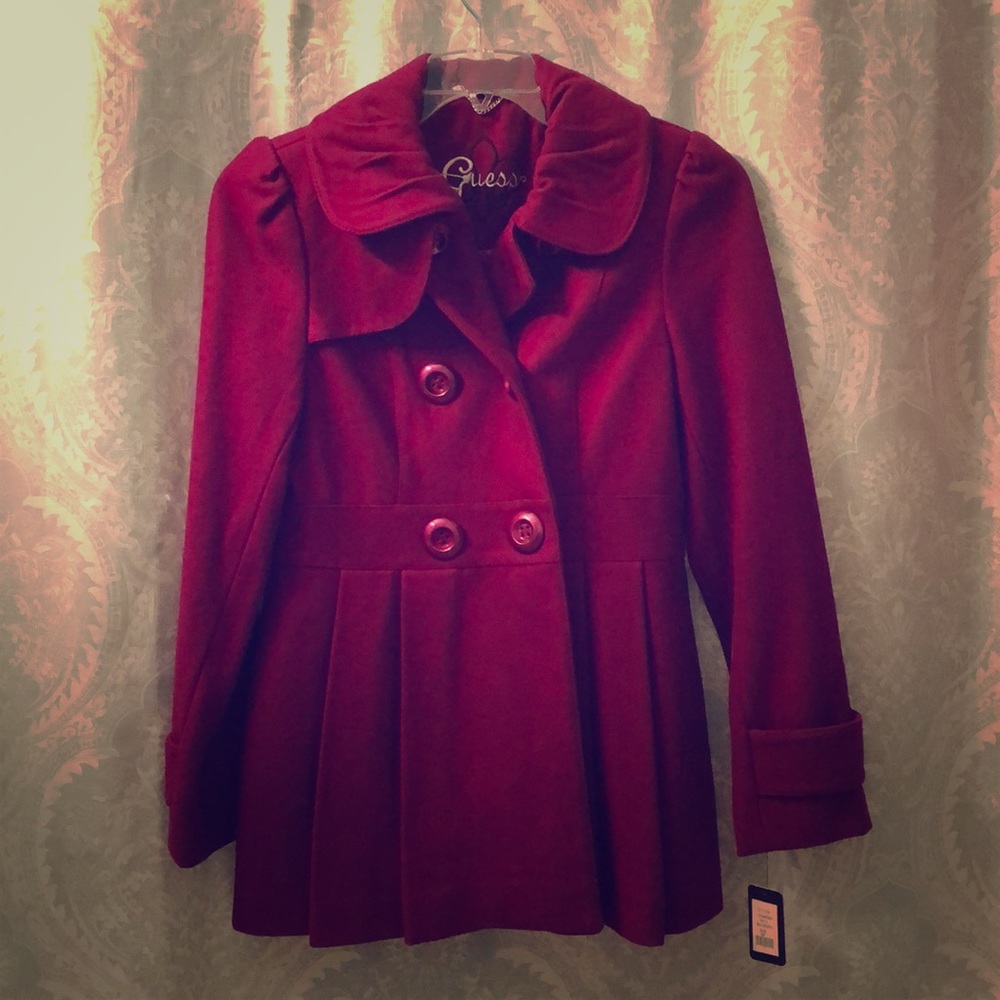 NWT mulberry Guess purple plum berry coat